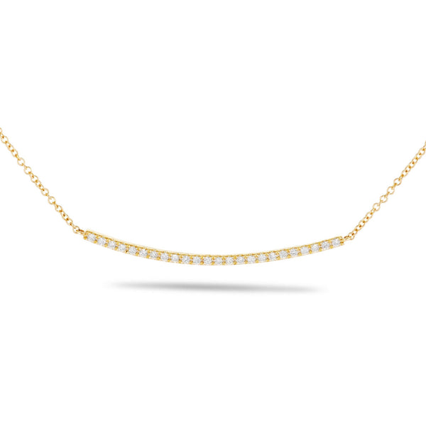 Gold Bezel Diamond Graduated Half Tennis Necklace - Monisha Melwani Jewelry