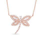 Dragonfly Diamond Necklace, Large - Shyne Jewelers 165-00172 Rose Gold Shyne Jewelers