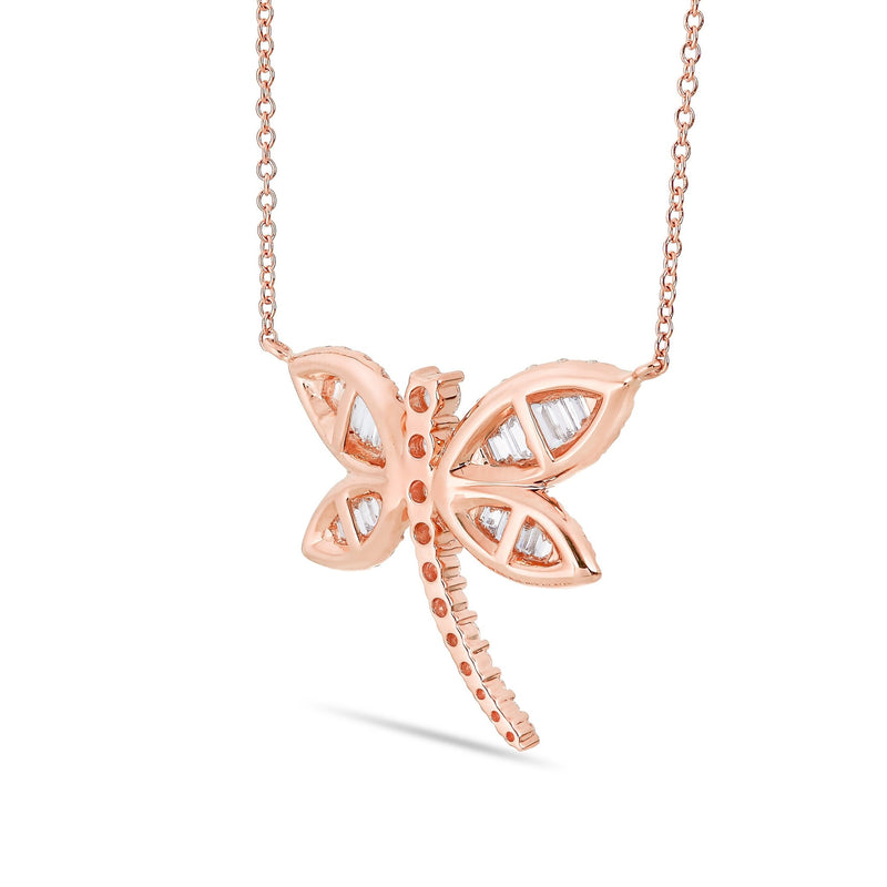 Dragonfly Diamond Necklace, Large - Shyne Jewelers 165-00172 Rose Gold Shyne Jewelers
