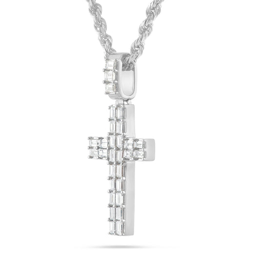 Emerald Diamond Cross Pendant - Shyne Jewelers White Gold Shyne Jewelers