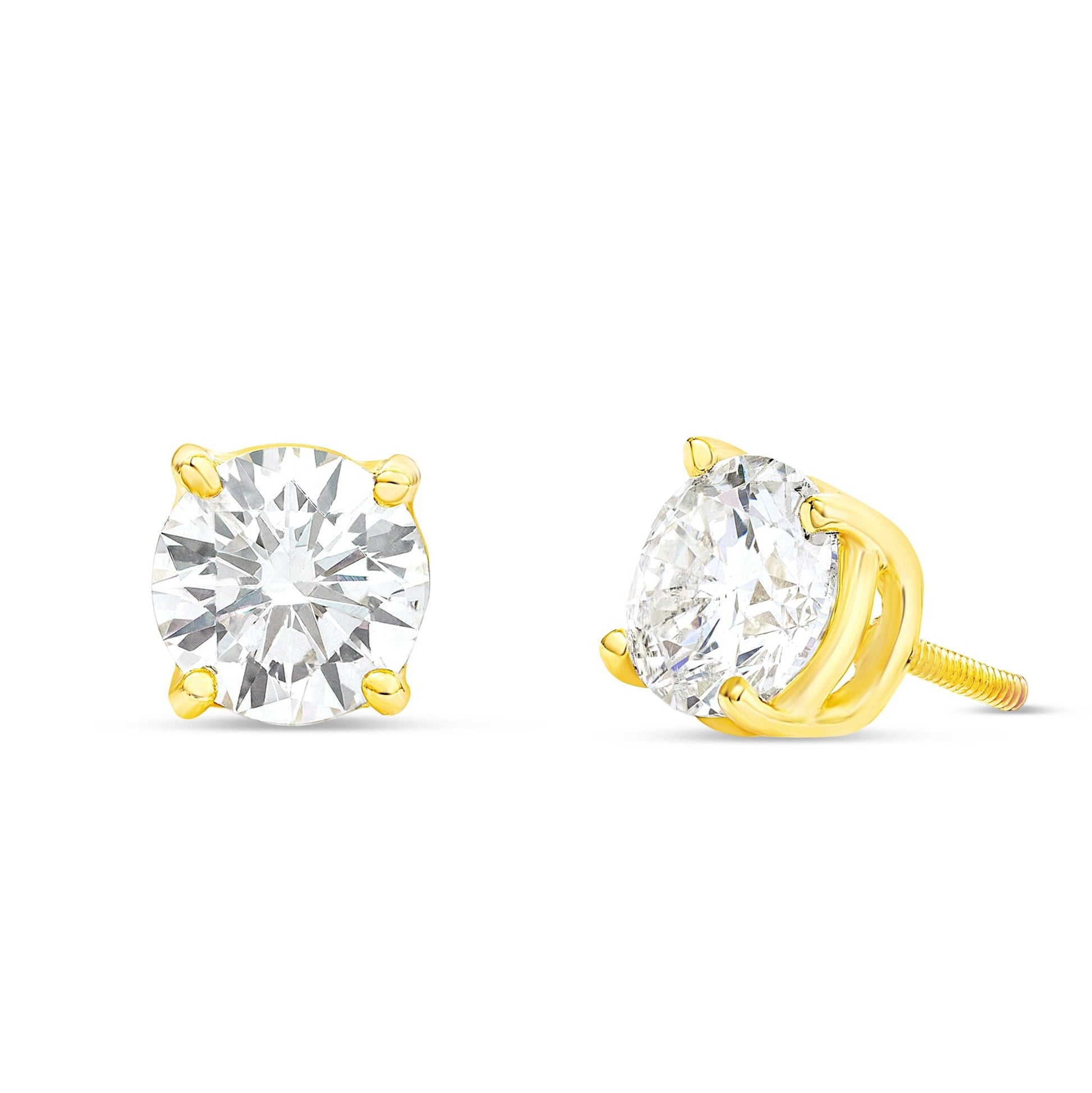 10K Solid White Gold Diamond Stud Earrings 0.25 Ctw