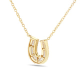 Horseshoe Diamond Necklace - Shyne Jewelers 165-00237 Yellow Gold Shyne Jewelers