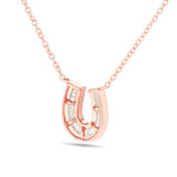 Horseshoe Diamond Necklace - Shyne Jewelers 165-00237 Rose Gold Shyne Jewelers