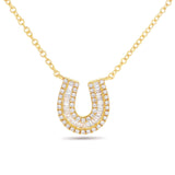 Horseshoe Diamond Necklace - Shyne Jewelers 165-00237 Yellow Gold Shyne Jewelers