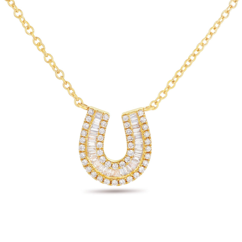 Horseshoe Diamond Necklace - Shyne Jewelers 165-00237 Yellow Gold Shyne Jewelers