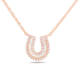 Horseshoe Diamond Necklace - Shyne Jewelers 165-00237 Rose Gold Shyne Jewelers