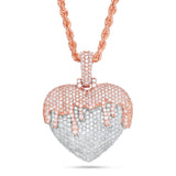 Melting Heart Diamond Pendant, Small - Shyne Jewelers Rose & White Gold Shyne Jewelers