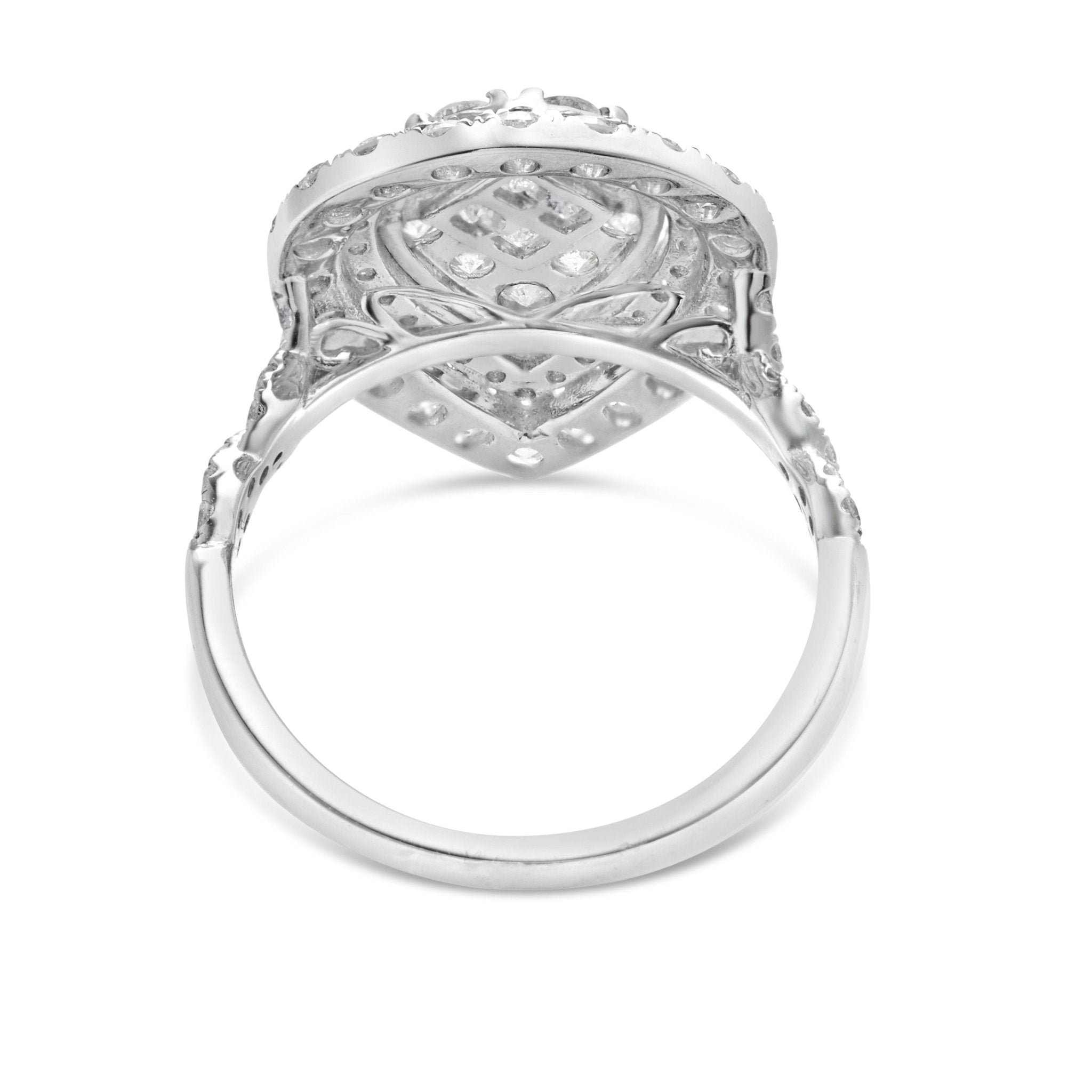 14K White Gold 2.0ct Pear Cluster Diamond Engagement Ring – Shyne Jewelers™