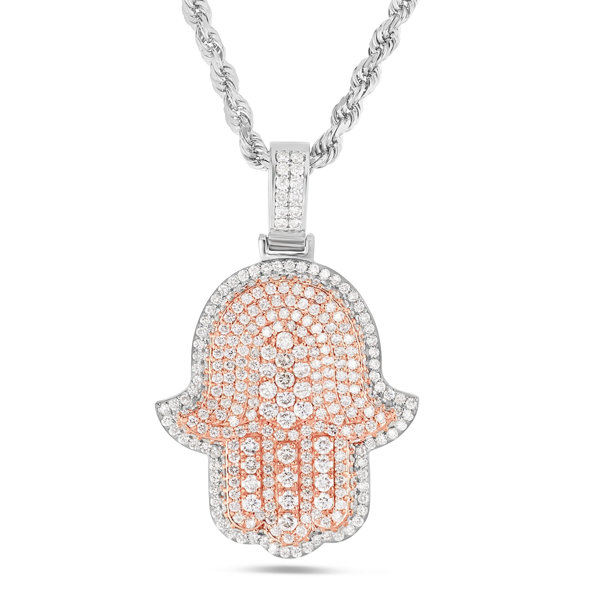 Shyne Collection 10K Gold 4.0ct Diamond Hamsa Pendant – Shyne