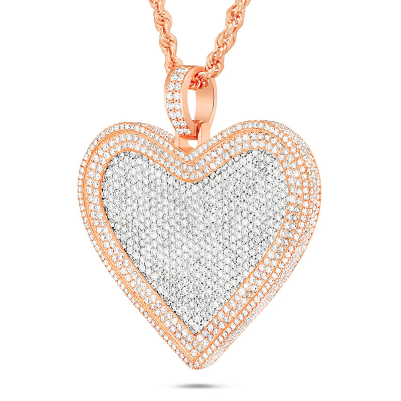 Shyne Collection Diamond Heart Pendant, Large - Shyne Jewelers Rose Gold Shyne Jewelers