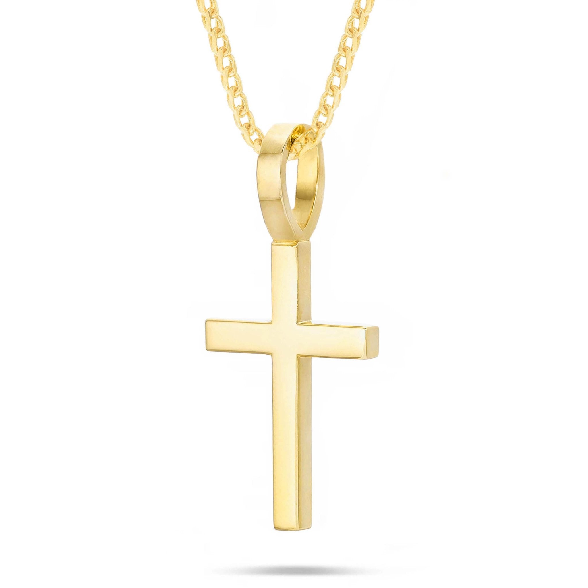 14k Gold Shyne Collection Small Solid Cross Pendant Shyne Jewelers