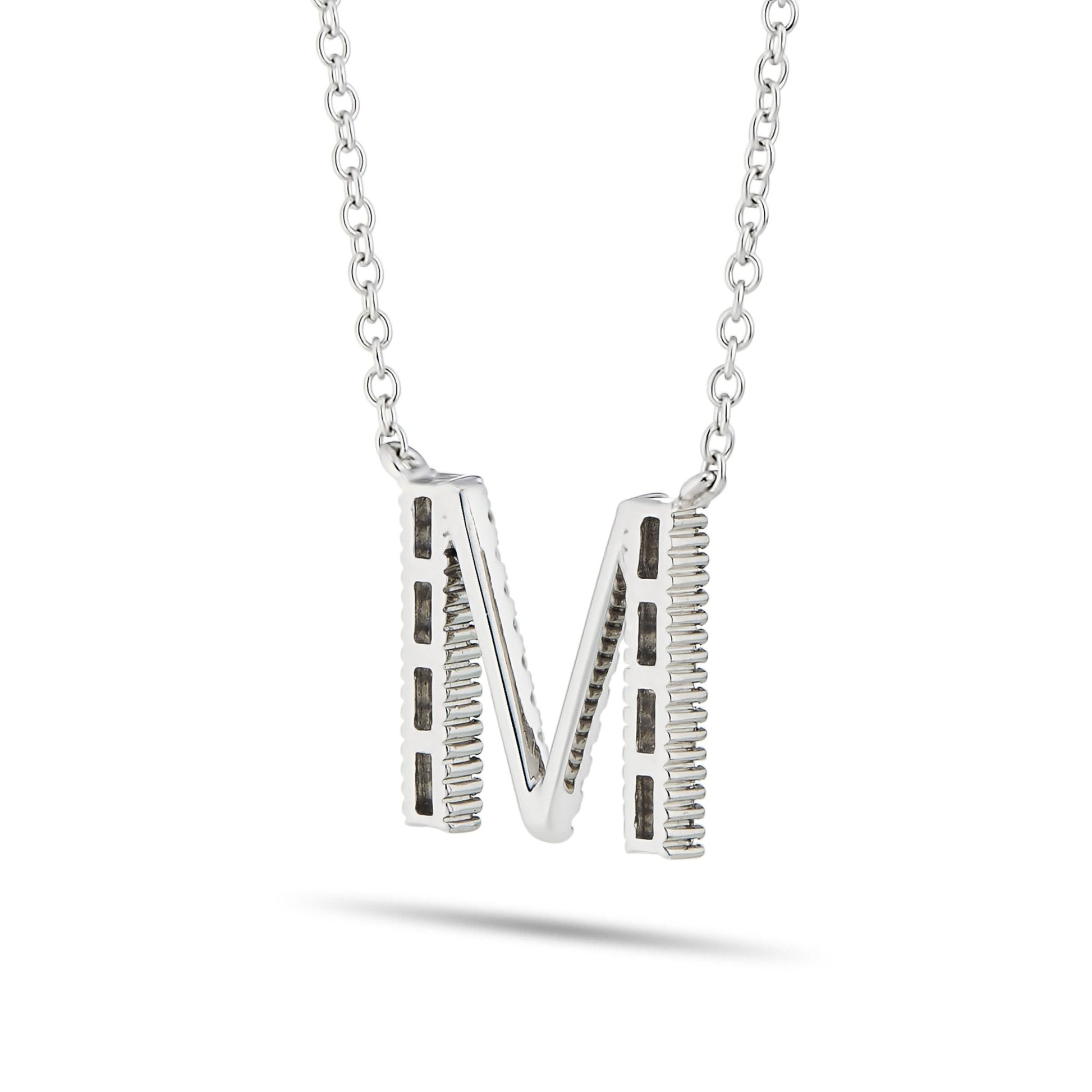 M Initial Necklace with 0.10 Carat TW of Diamonds in 10kt Yellow Gold